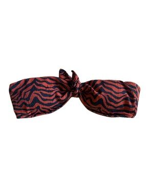 Tinibikini Orange and Black Zebra animal Print Bandeau Top woman Sz m